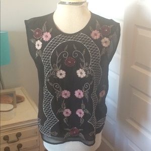 Guess sheer beaded shirt